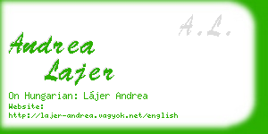 andrea lajer business card