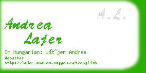 andrea lajer business card